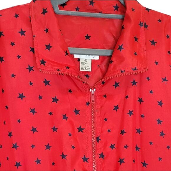 Vintage Bogari Silk Star Spangled Bomber Jacket 2X - Picture 7 of 10